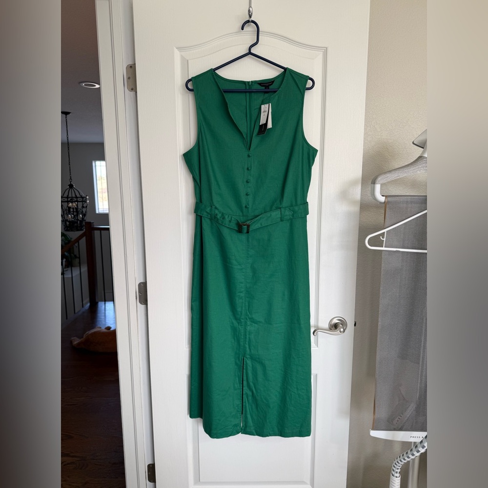 Banana Republic Vibrant Green Midi Dress w/ TAGS